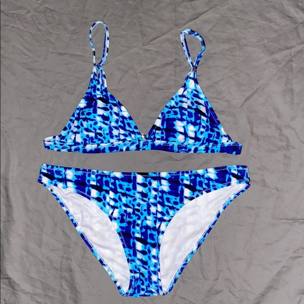 Blue and white Bikini Swimsuit